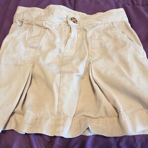 Girl's Cream Pleated Skirt